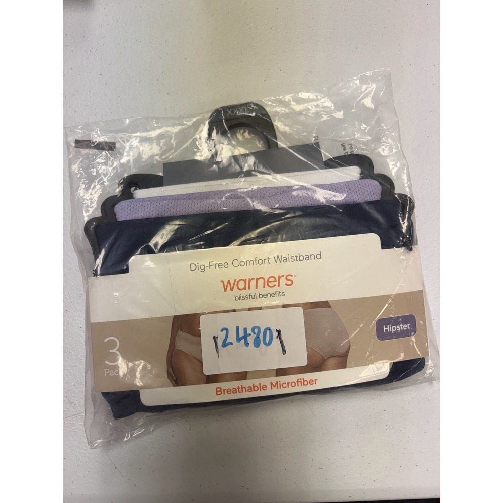 New Warner Dig-Free Comfort Waistband Hipster 3PK Breathable Size XXXL - Picture 4 of 5